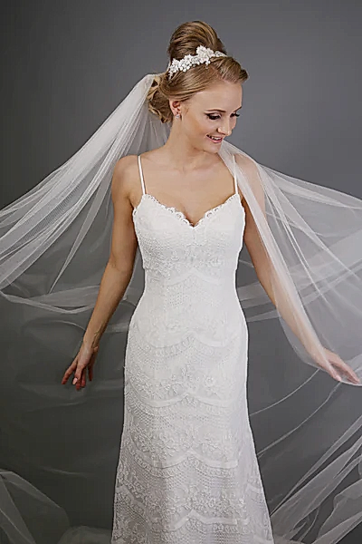 Bridal Apparel Faux Silk Italian Tulle Cut Edge Veil || CGACT301