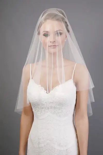 Bridal Apparel Faux Silk Italian Tulle Cut Edge Veil || CGACT301