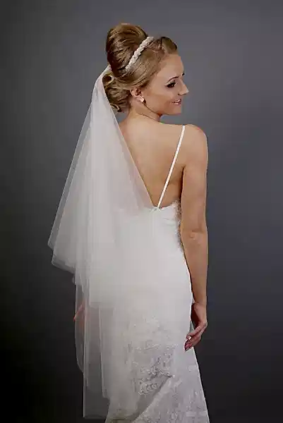 Bridal Apparel Faux Silk Italian Tulle Cut Edge Veil || CGACT301