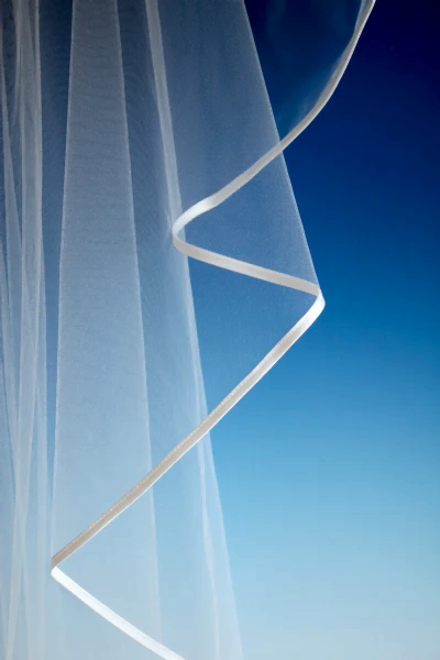 Bridal Apparel Ribbon Edge Veil || CGAR001