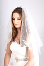Load image into Gallery viewer, Bridal Apparel Lace Appliqué Veil with Pearl || CGC243C
