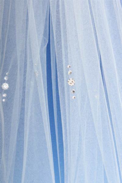 Bridal Apparel Silver Flower Scatter Veil || CGC318C