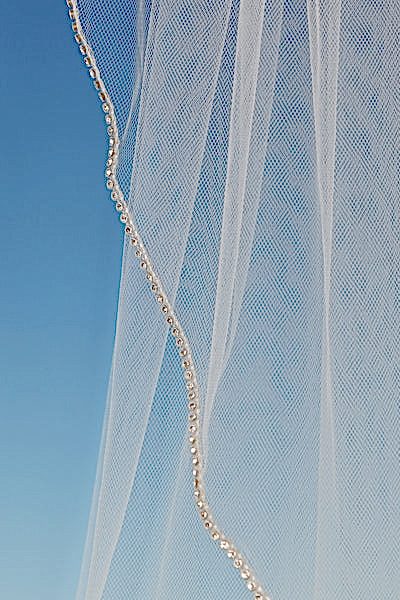 Bridal Apparel Single Tier with Crystal Edge || CGC497A