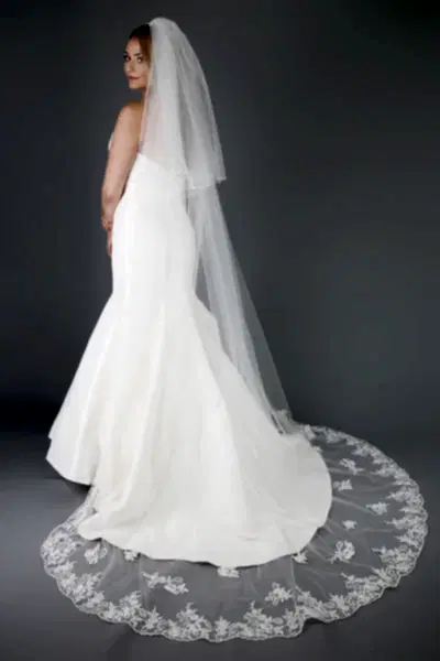 Bridal Apparel Corded Lace Train Veil || CGC511A
