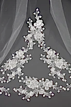 Load image into Gallery viewer, Bridal Apparel Sparkling Floral Lace Train Veil || CGC546C
