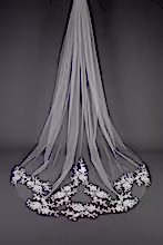 Load image into Gallery viewer, Bridal Apparel Sparkling Floral Lace Train Veil || CGC546C
