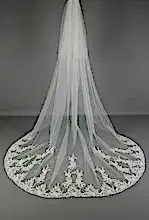 Load image into Gallery viewer, Bridal Apparel Vine Lace Train Veil || CGC558B
