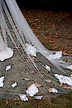 Load image into Gallery viewer, Bridal Apparel Lace Train Veil with Pearl || CGC575B
