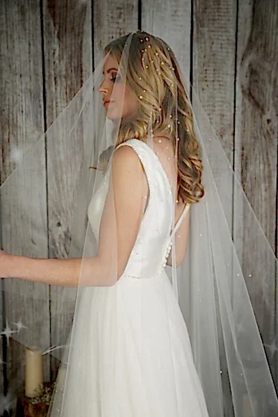 Bridal Apparel Crystal Rainfall Veil || CGC581B